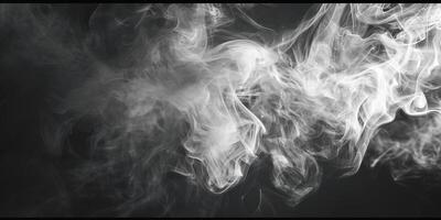 AI generated Smoke Cloud Isolated on Black Background photo