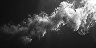 ai generado fumar nube aislado en negro antecedentes foto