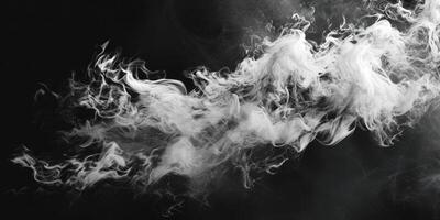 AI generated Smoke Cloud Isolated on Black Background photo