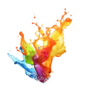 AI generated Colorful paint splatter png