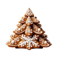 ai generado pan de jengibre Navidad Galleta forma png