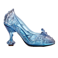 AI generated A close up of a clear shoe with a crystal heel png