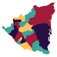 Nicaragua map. Map of Nicaragua in administrative provinces in multicolor vector