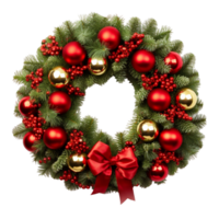 AI generated Red Christmas Wreath png