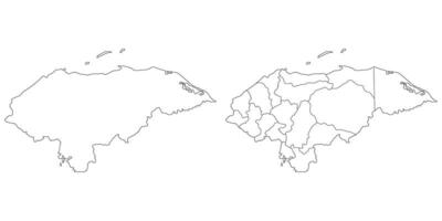 Honduras map. Map of Honduras in white set vector