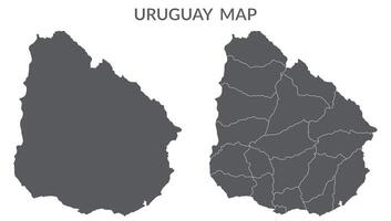 Uruguay mapa. mapa de Uruguay en gris conjunto vector