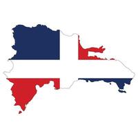 Map of Dominican Republic with national flag of Dominican Republic vector