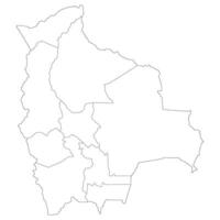 Bolivia map. Map of Bolivia in administrative provinces in white color vector