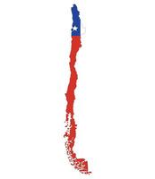 Map of Chile with national flag of Chile vector