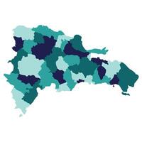 dominicano república mapa. mapa de dominicano república en administrativo provincias en multicolor vector