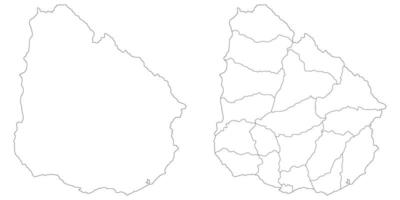 Uruguay map. Map of Uruguay in white set vector