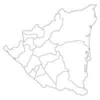 Nicaragua map. Map of Nicaragua in administrative provinces in white color vector