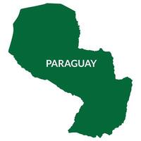 paraguay mapa. mapa de paraguay en verde color vector