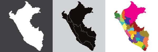 Peru map. Map of Peru in set vector