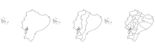 Ecuador map. Map of Ecuador in white set vector