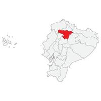 Map of Ecuador with capital city Quito vector