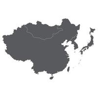 este Asia país mapa. mapa de este Asia en gris color. vector