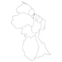 Guyana map. Map of Guyana in administrative provinces in white color vector