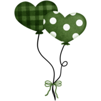 acuarela corazón conformado verde globos cliprt. png