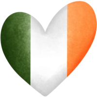 aguarela irlandês coração em forma clipart, st patricks dia. png