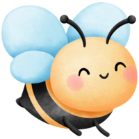 Cute honey bee watercolor clipart, Hand drawn baby animal illustration. png