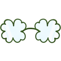 vert fête des lunettes de soleil trèfle forme aquarelle clipart, mignonne accessoire pour Saint patrick vacances décoration. png