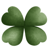 Lucky four leaf clover illustration, Hand drawn watercolor element clipart. png