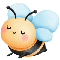 Honey bee watercolor clipart, Hand drawn baby animal illustration. png