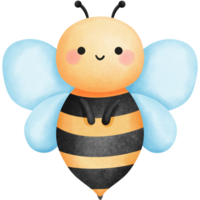 Cute bumblebee watercolor clipart, A cartoon illustration of love and happiness, Honey bee art. png