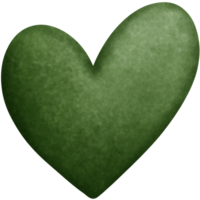 groen hart waterverf clip art, schattig st pricks dag decoratie illustratie. png