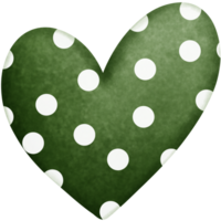 Green heart watercolor Illustration. png