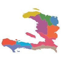 Haiti map. Map of Haiti in administrative provinces in multicolor vector