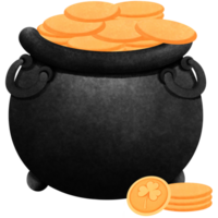 maceta de oro monedas acuarela clipart, S t. patricks día ilustración. png