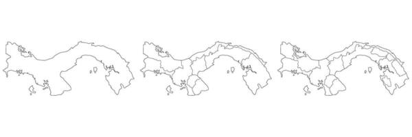 Panama map. Map of Panama in white set vector