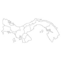 Panamá mapa. mapa de Panamá en diez principal regiones en blanco color vector
