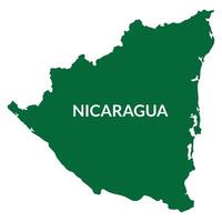 Nicaragua map. Map of Nicaragua in green color vector