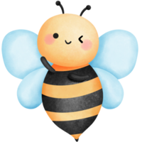 Cute bee watercolor clipart, Hand drawn baby animal illustration for springtime. png