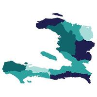 Haiti map. Map of Haiti in administrative provinces in multicolor vector