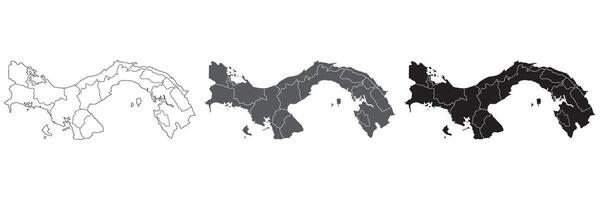 Panama map. Map of Panama in administrative provinces in set vector