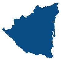 Nicaragua map. Map of Nicaragua in blue color vector