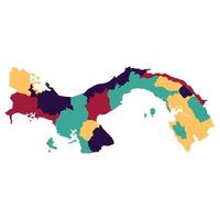 Panama map. Map of Panama in administrative provinces in multicolor vector