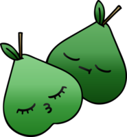 gradient shaded cartoon of a pears png