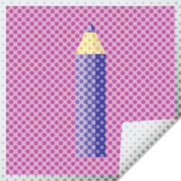 violet coloration crayon graphique illustration carré autocollant png