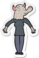 sticker of a cartoon werewolf woman png