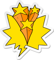 cartoon shooting stars with speech bubble sticker png