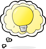 hand drawn thought bubble cartoon light bulb png