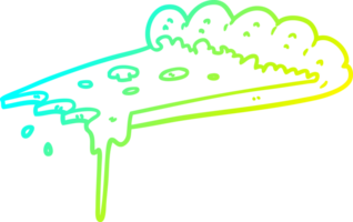 freddo pendenza linea disegno di un' cartone animato fetta di Pizza png