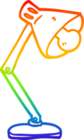 rainbow gradient line drawing of a cartoon office lamp png