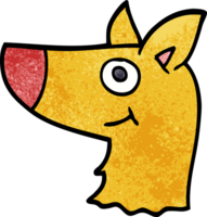 cartone animato scarabocchio contento cane viso png