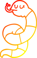 warm gradient line drawing of a cartoon snake coiled png